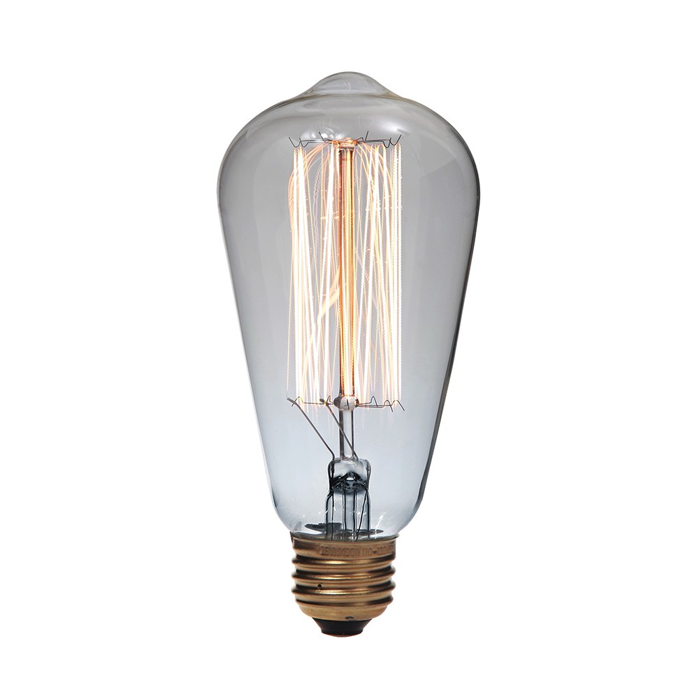 iSunMoon 60 Watt Edison Style Light Bulb - 1 Pack, Antique Edison Bulb, Incandescent Light Bulb, Vintage Edison Reproduction Clear Glass Bulb, Squirrel-Cage Teardorp Filament Bulb